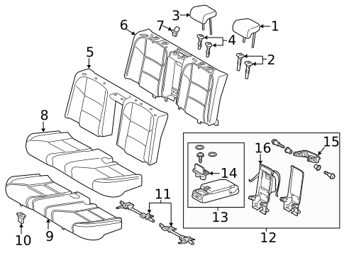 Rear Seat Components for 2018 Lexus ES350 #0