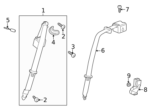 Rear Seat Belts for 2021 Cadillac CT5 #0