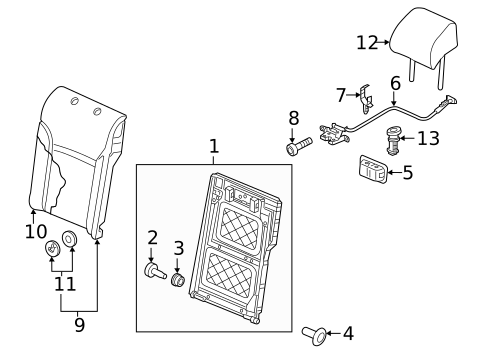Rear Seat Components for 2019 Volkswagen Passat #1