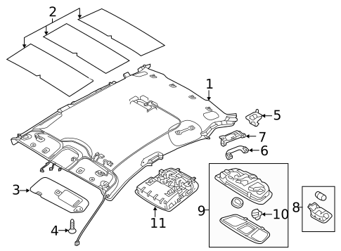 Interior Trim - Roof for 2013 Hyundai Azera #1