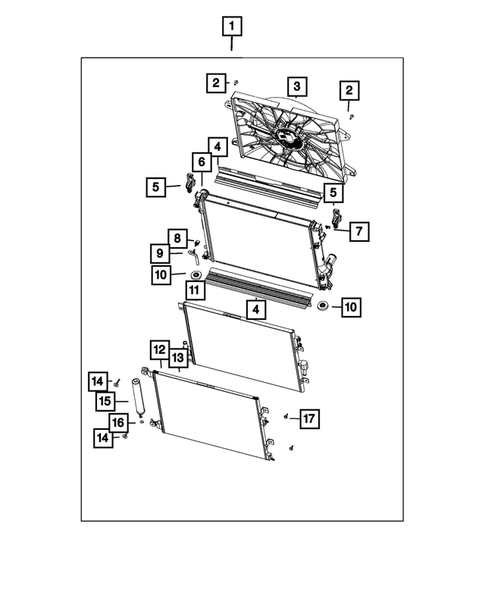 Radiator and Related Parts; Charge Air Cooler for 2021 Dodge Charger #1