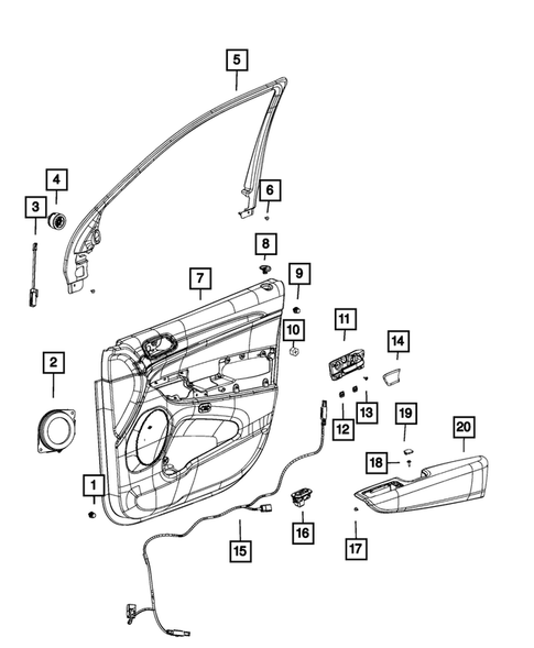 Door Trim Panels - Front and Rear for 2021 Dodge Durango #1