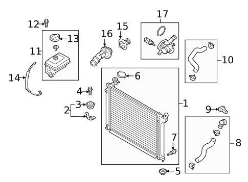 Radiator & Components for 2017 Hyundai Sonata #0