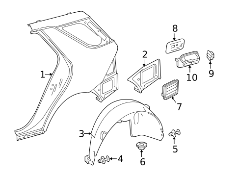 Quarter Panel & Components for 2016 Mercedes-Benz GLA250 #1