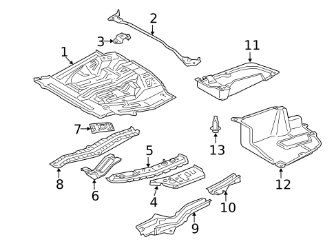 Floor & Rails for 2010 Toyota Highlander #4