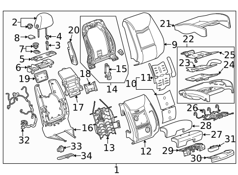 Passenger Seat Components for 2013 Cadillac XTS #2