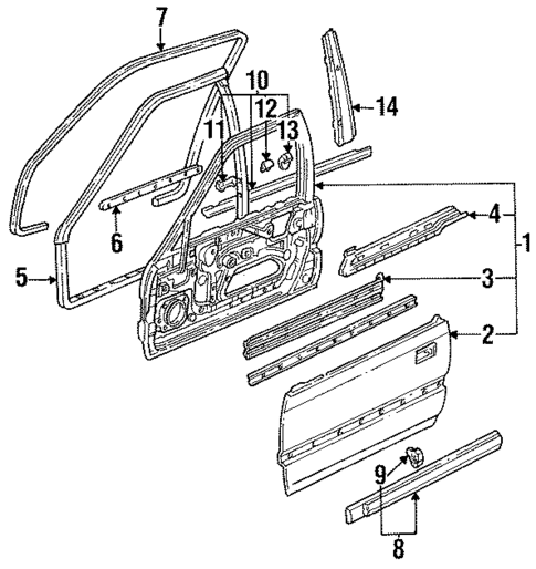 Exterior Trim - Front Door for 1992 Honda Accord #2