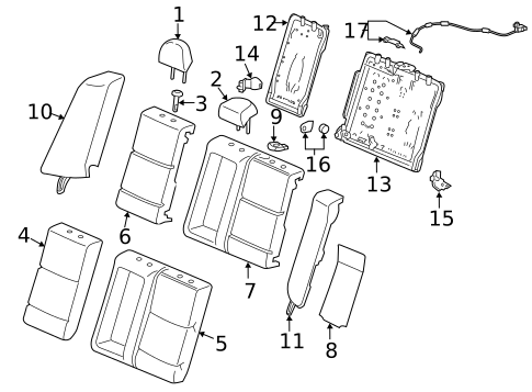 Rear Seat Components for 2019 Acura TLX #0