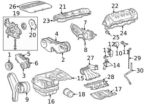 Engine Parts for 2001 Toyota Sienna #0