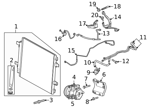 Condenser, Compressor & Lines for 2009 Jaguar Vanden Plas #0