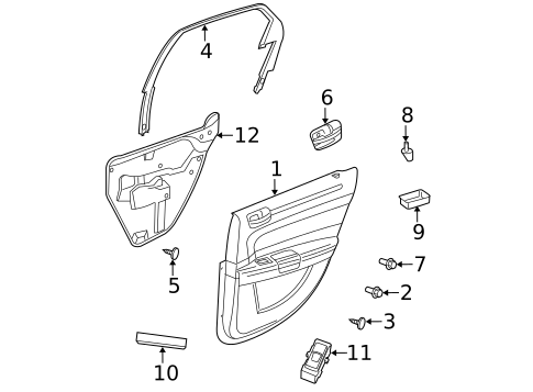 Interior Trim - Rear Door for 2006 Dodge Magnum #0