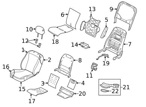 Front Seat Components for 2013 Jaguar XJ #3