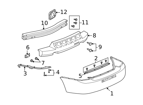 Bumper & Components - Rear for 2007 Saturn Ion #0