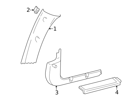 Interior Trim - Pillars for 1995 Pontiac Sunfire #1
