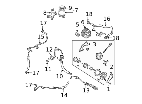 Pump & Hoses for 2004 Toyota Camry #1