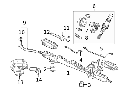 Steering Gear & Linkage for 2006 Acura RL #0