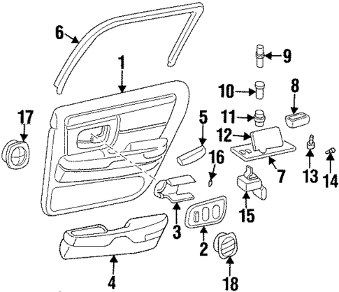 Interior Trim - Rear Door for 1997 Cadillac DeVille #0