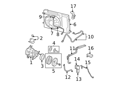 Condenser, Compressor & Lines for 2007 Dodge Durango #0