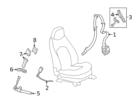 Front Seat Belts for 2011 Cadillac CTS #0