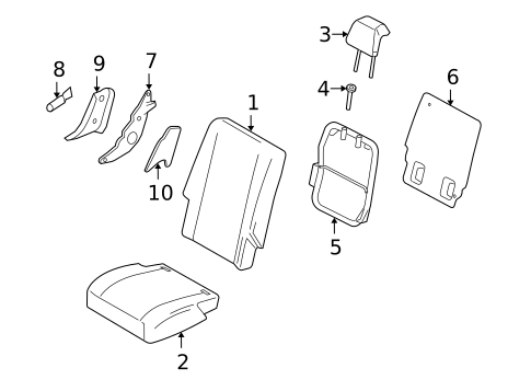 Rear Seat Components for 2005 Ford Freestyle #2