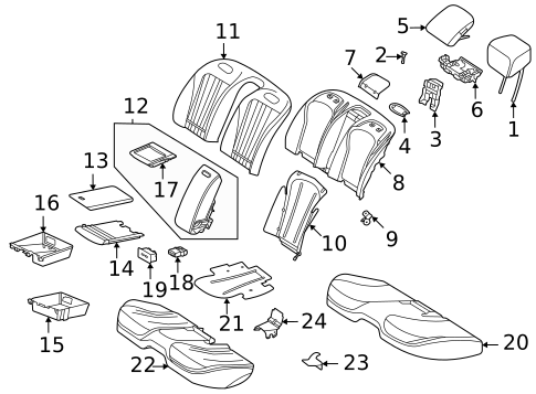 Rear Seat Components for 2022 Mercedes-Benz S 580 #1
