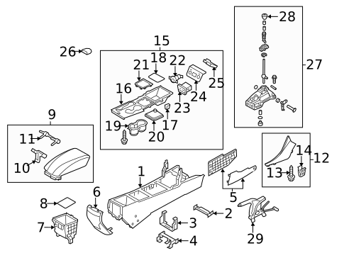 Center Console for 2011 Hyundai Sonata #1