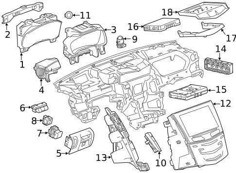 Cluster & Switches for 2016 Cadillac CTS #0