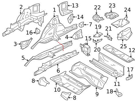 Rear Floor & Rails for 2014 BMW 435i #0
