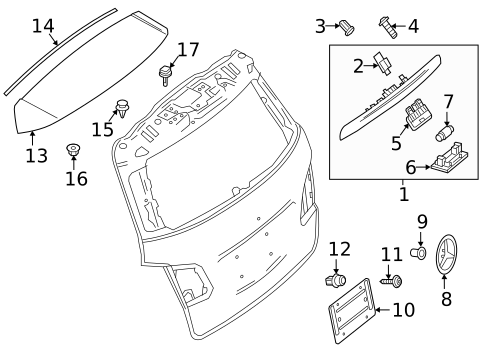 Exterior Trim - Lift Gate for 2016 Mercedes-Benz B250e #0