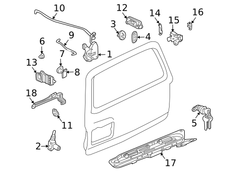 Lock & Hardware for 2005 Mitsubishi Montero #2