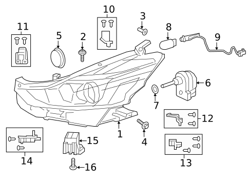 Headlamp Components for 2015 Toyota Prius V #0
