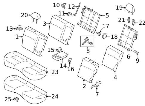 Rear Seat Components for 2014 Subaru Impreza #0