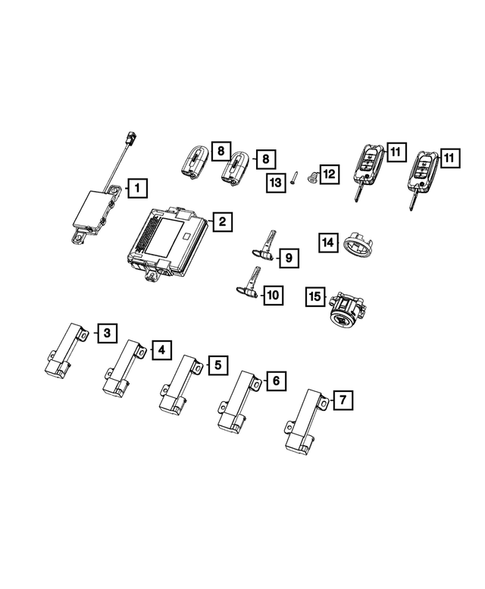 Keys, Modules and Engine Controllers for 2020 Jeep Compass #0