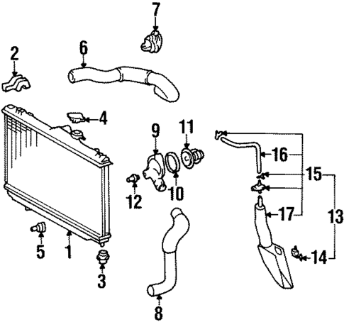 Radiator & Components for 1998 Chevrolet Prizm #0