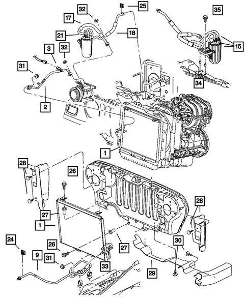 Air Conditioner and Heater Plumbing for 2006 Jeep Wrangler #2