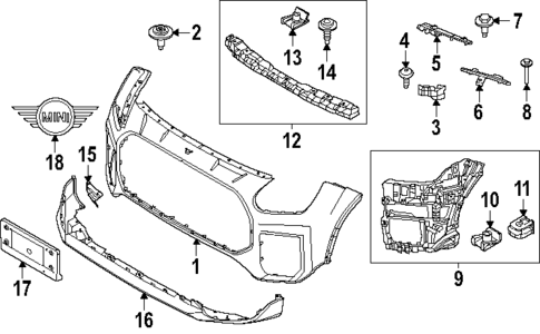 Bumper & Components - Front for 2025 Mini Countryman #1