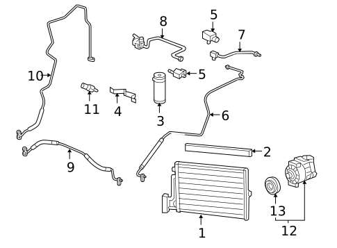 Condenser, Compressor & Lines for 2006 Porsche Cayman #0