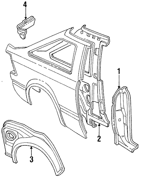 Inner Structure & Rails for 1985 Ford Escort #1