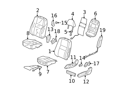 Front Seat Components for 2010 Honda Accord #1