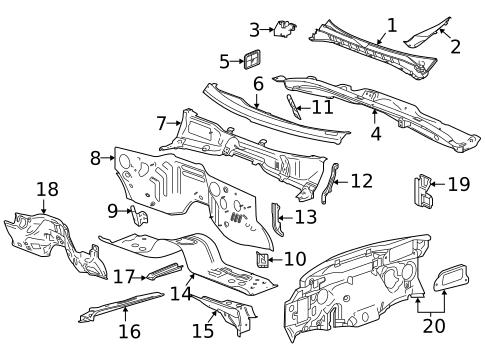 Cowl for 2023 Cadillac Escalade #0