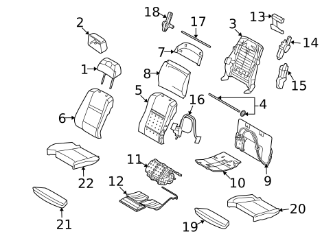 Front Seat Components for 2011 BMW X6 #3