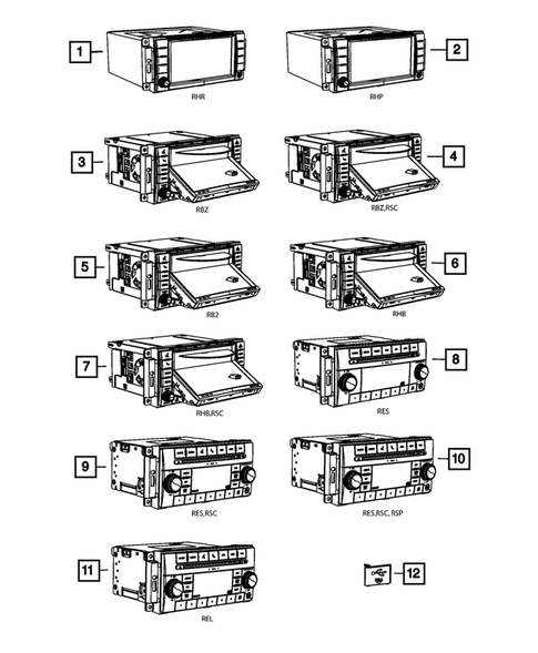 Radio, Antenna, Speakers, DVD, and Video systems for 2012 Dodge Challenger #0