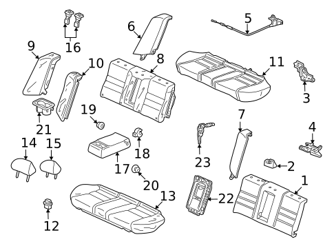 Rear Seat Components for 2008 Honda Accord #0
