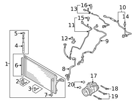 Condenser, Compressor & Lines for 2007 Audi Q7 #1