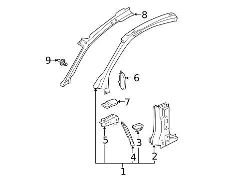 Hinge Pillar for 2023 Audi RS5 Sportback #0