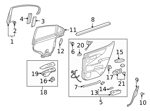 Rear Door for 2010 Lexus LS600h #3