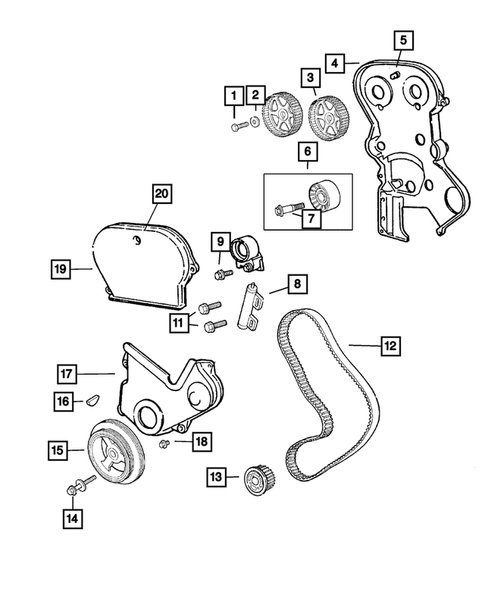 Timing Belt and Cover for 2005 Dodge Neon #1
