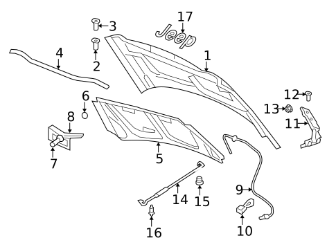 Hood & Components for 2015 Jeep Compass #0