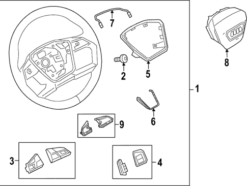 Steering Wheel & Trim for 2022 Audi e-tron S #0