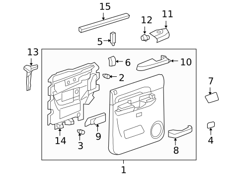 Interior Trim - Rear Door for 2009 GMC Sierra 1500 #4